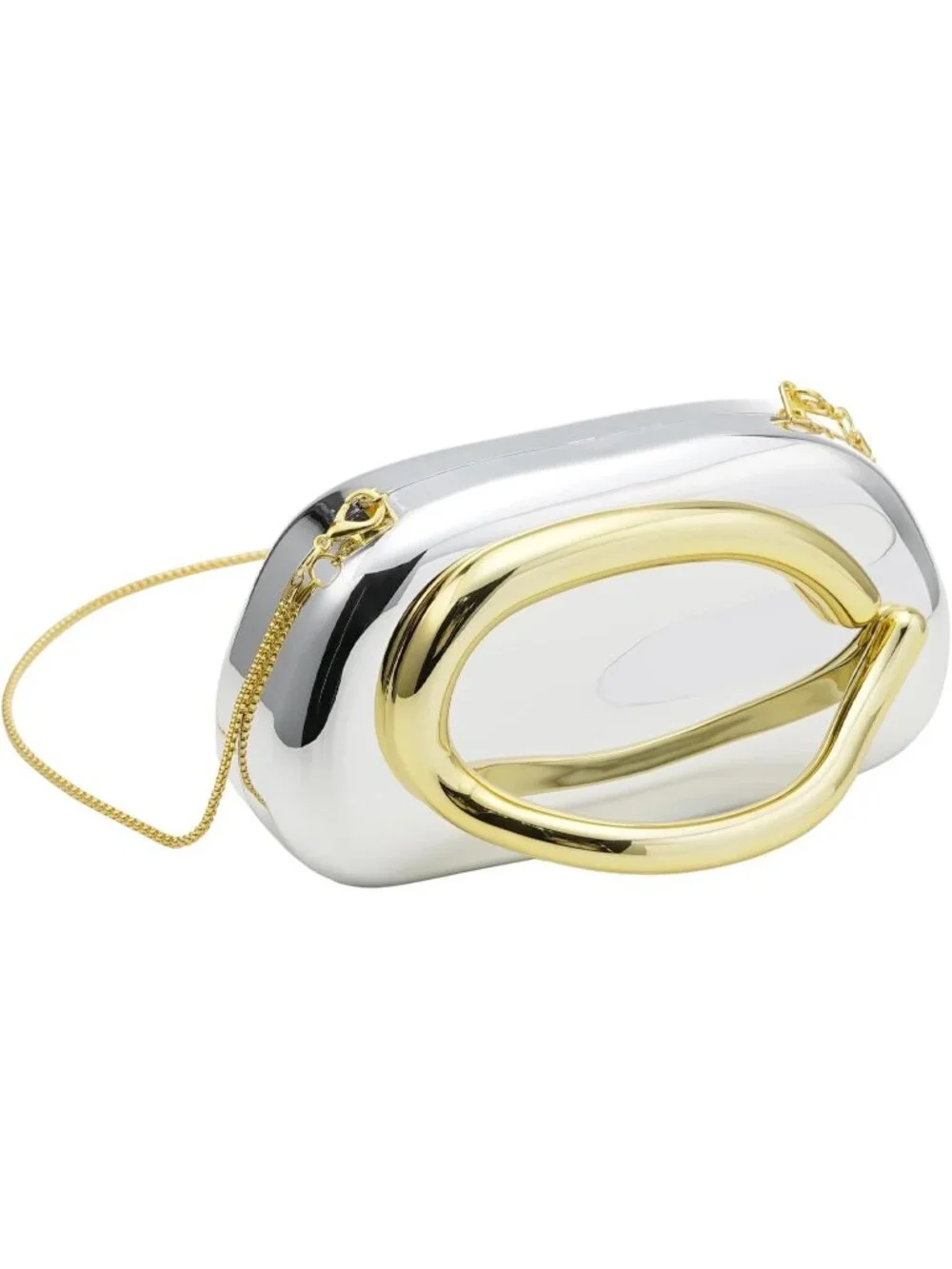 〽️Women’s Silver Acrylic Clutch Purse Chain Shoulder Imported Crossbody Bag